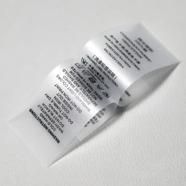TPU clothing care labels